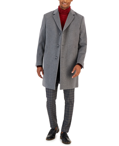 Nautica Men's Classic-fit Camber Wool Overcoat In Gray