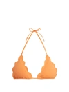 Marysia - Broadway Scallop Edged Triangle Bikini Top - Womens - Orange