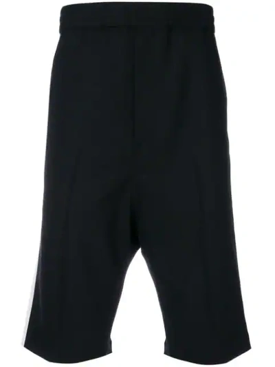Neil Barrett Side-stripe Straight-leg Woven Tailored Shorts In Black