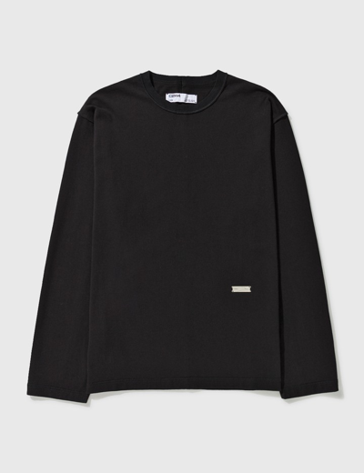 C2h4 “winter Voyage” Inside-out Raw Edge Long Sleeve T-shirt In 