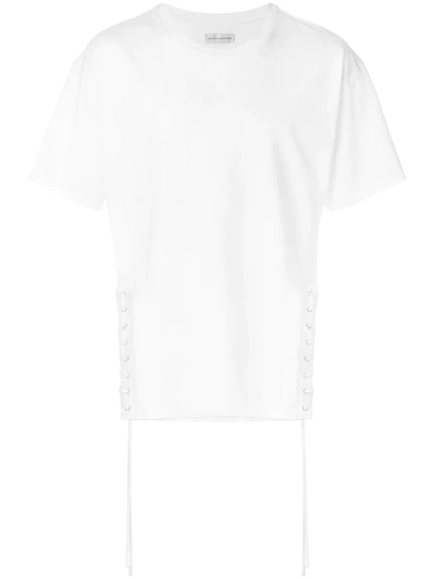 Faith Connexion Lace-up Cotton-jersey T-shirt In White