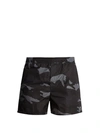 Valentino Camouflage-print Swim Shorts In Black Multi