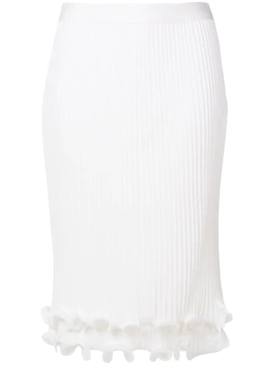 Givenchy Pleated Ruffle Pencil Skirt - White