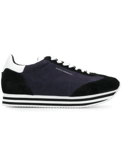 Rebecca Minkoff Striped Platform Sneakers In Navy And Black