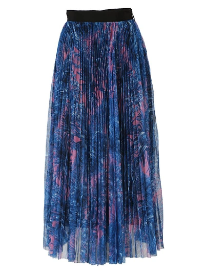 Msgm Pleated Tulle Skirt In Blue