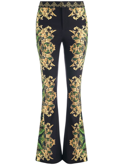 Alice And Olivia Olivia Embroidered Bootcut Trousers In Black