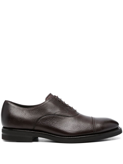 Henderson Baracco Perforated-detail Derby Shoes In Braun