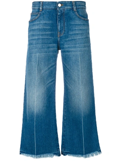 Stella Mccartney Cropped Wide Leg Jeans In Blue