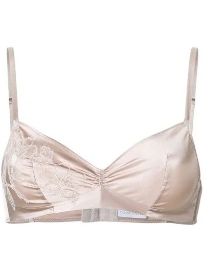Carine Gilson Soft Embroidered Floral Bra - Nude & Neutrals