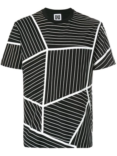 Les Hommes Urban Geometric Print T-shirt - Black