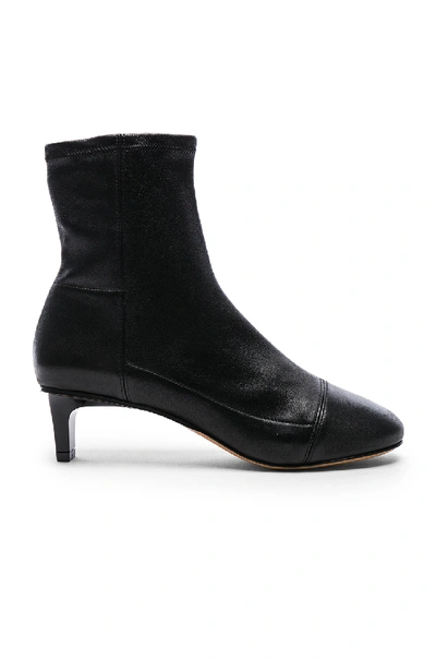 Isabel Marant Daevel Leather Ankle Boots In Black