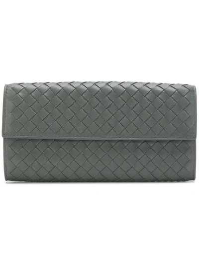 Bottega Veneta New Light Grey Intrecciato Nappa Continental Wallet