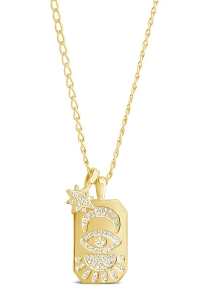 Sterling Forever Cubic Zirconia Galexi Pendant Necklace In Gold-plated