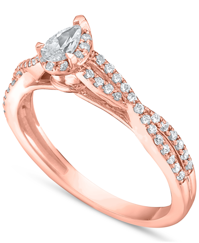 Macy's Diamond Pear Twist Engagement Ring (1/2 Ct. T.w.) In 14k White, Yellow Or Rose Gold