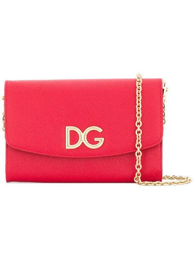 Dolce & Gabbana Crossbody Wallet Bag In Red
