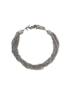 Saint Laurent Loulou Twisted Chains Bracelet In Metallic