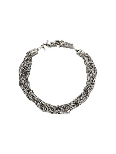Saint Laurent Loulou Twisted Chains Bracelet In Metallic