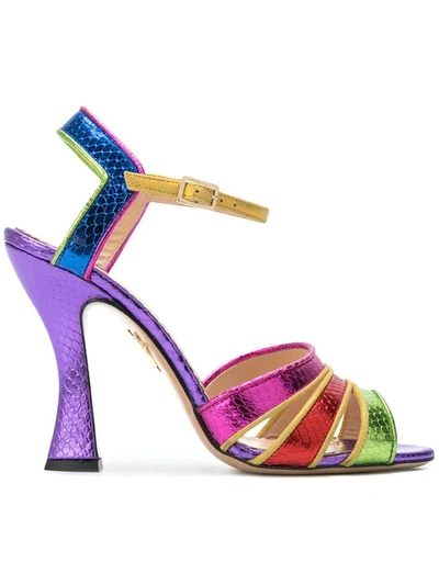 Charlotte Olympia Isla Rainbow Sandals In Multicolour