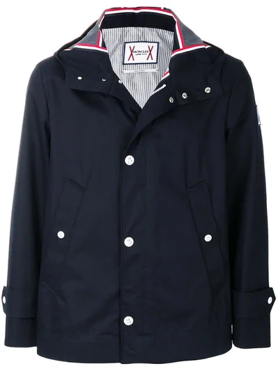 Moncler Hooded Jacket In 761 Navy Blue