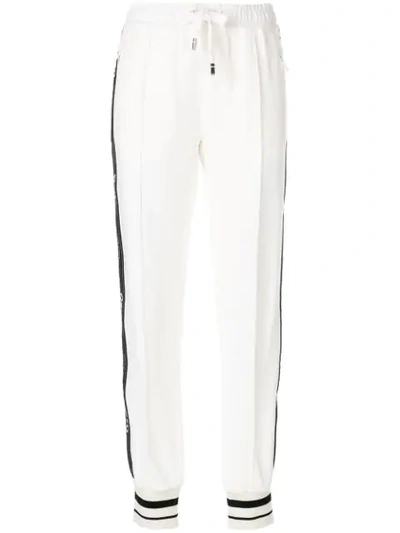 Dolce & Gabbana Contrast Panel Sweatpants In White
