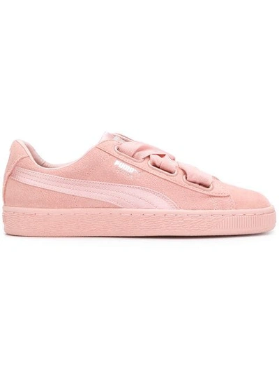 Puma Suede Heart Satin Sneaker In Rose-pink