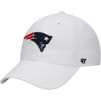 47 ' White New England Patriots Clean Up Adjustable Hat