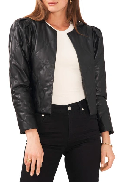 Vince Camuto Quilted Puff Sleeve Jacket In Rich Black
