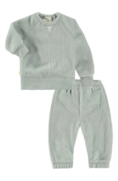Paigelauren Babies' Organic Cotton Blend Fleece Sweatshirt & Joggers Set In Grey
