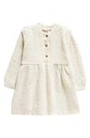 Nordstrom Babies' Cozy Sparkle Long Sleeve Knit Dress In Ivory Pristine