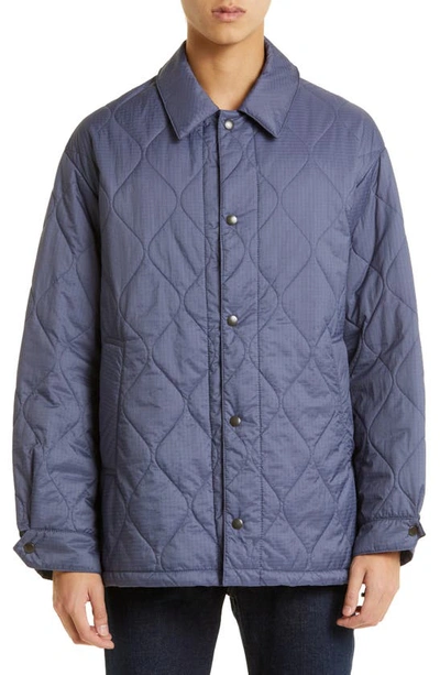 Mackintosh Teeming Quilted Coach's Jacket In Navy