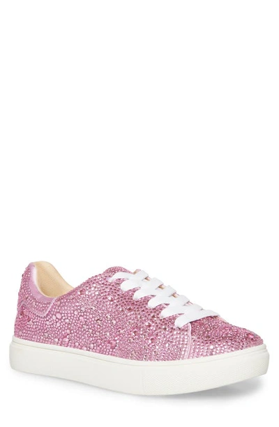 Betsey Johnson Kids' Sidny Crystal Sneaker In Pink