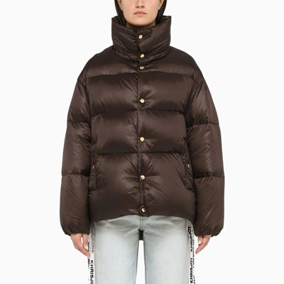 Khrisjoy Chocolate-coloured Nylon Bomber Jacket In Brown
