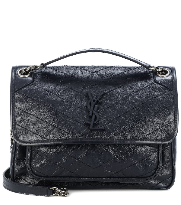 Saint Laurent Niki Medium Leather Shoulder Bag In Blue ModeSens