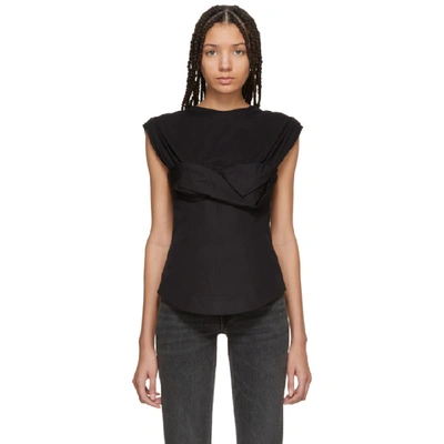 Alexander Wang Trompe L'oeil Shirt With Twisted Cups In Black