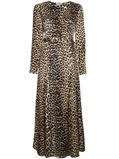 Ganni silk leopard dress online