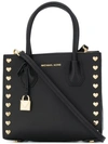 Michael Michael Kors Women's Leather Handbag Shopping Bag Purse Mercer In Black
