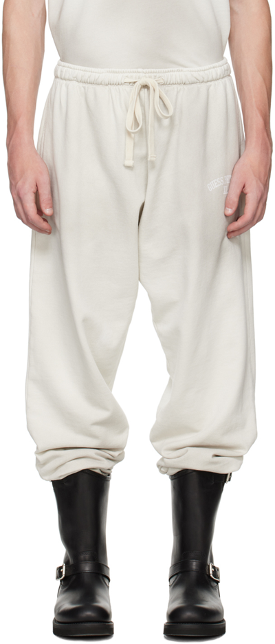 Guess Usa Washed Track Pants In White