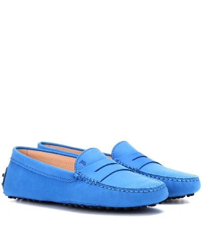 Tod's Gommino Suede Loafers In Blue