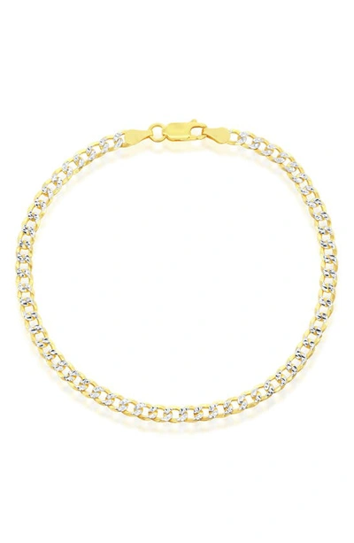 Simona 14k Gold Plated Curb Chain Bracelet
