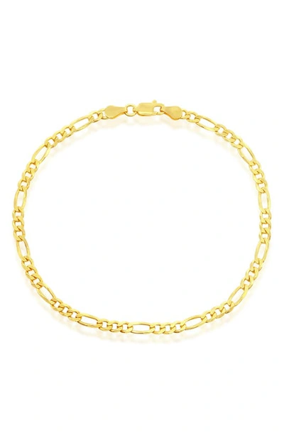 Simona 14k Gold Plated Figaro Chain Anklet