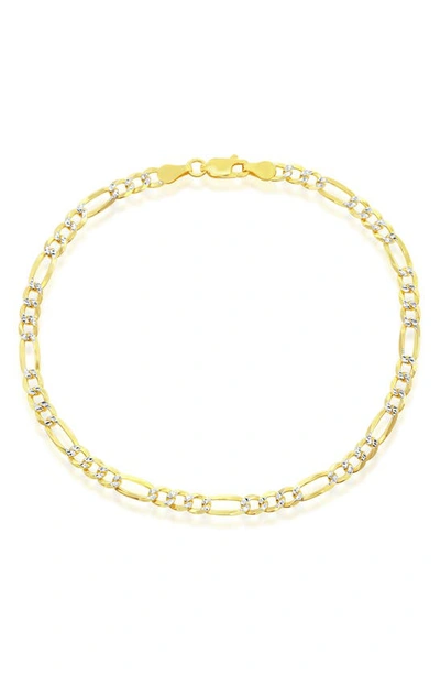 Simona 14k Gold Plated Figaro Chain Anklet