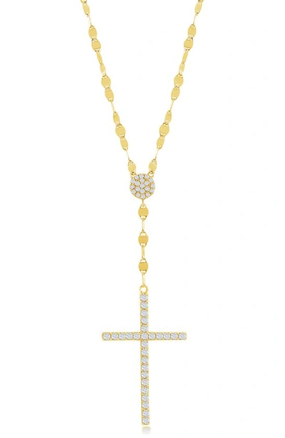 Simona 14k Gold Plated Cz Cross Pendant Necklace