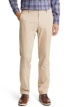 Peter Millar Pilot Flat Front Stretch Cotton Twill Pants In Khaki