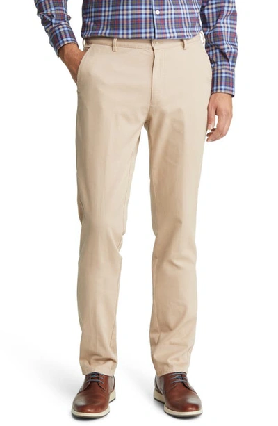 Peter Millar Pilot Flat Front Stretch Cotton Twill Pants In Khaki