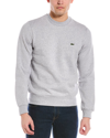 Lacoste Organic Cotton Brushed Fleece Classic Fit Crewneck Sweatshirt In Grey