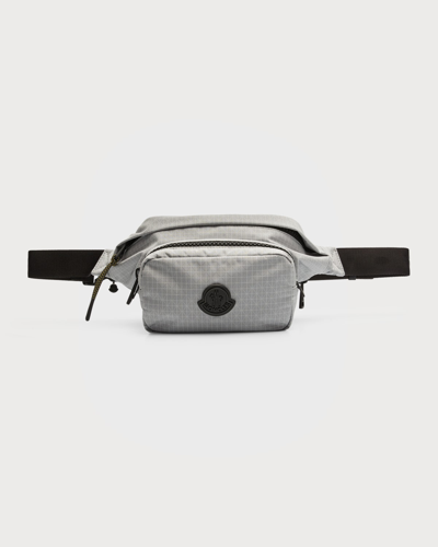 Moncler Men's Durance Nylon Belt Bag In Silver