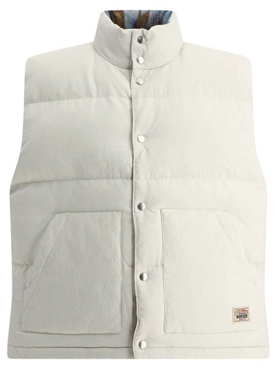Stussy Suthernland Workgear Vest Reversible Printed Puffer Vest - Suthernland Workgear Vest In Bianco