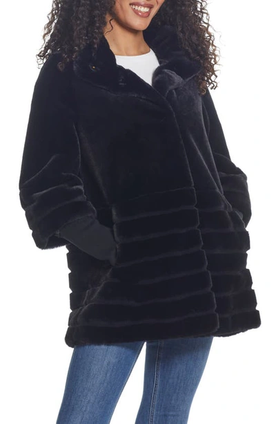 Gallery Water Resistant Faux Fur Jacket In Black