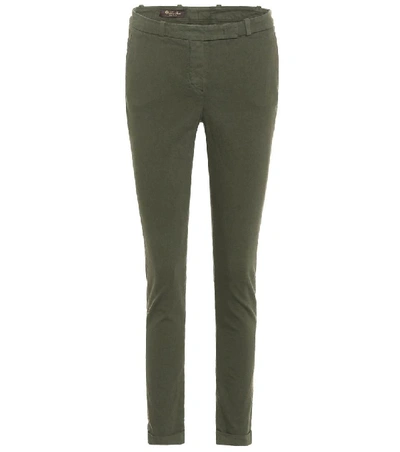 Loro Piana Slim-fit Cotton Trousers In Olive