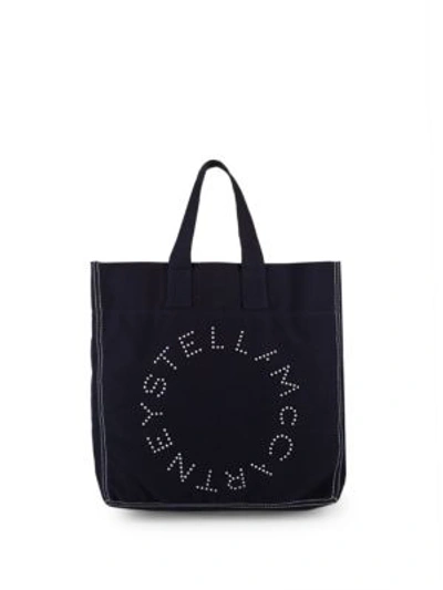 Stella Mccartney Canvas Beach Tote Bag In Sky Captain